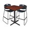 Cain Cain Cafe Table & Chair Set, 36 W, 36 L, 42 H, Cherry TCB3636CH4495BK - alternate 1